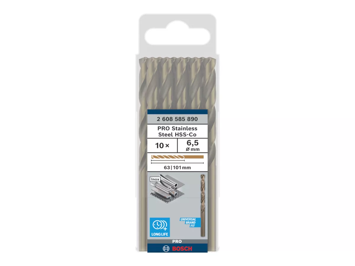 10x forêt PRO Stainless Steel HSS-Co Ø6,5mm Bosch